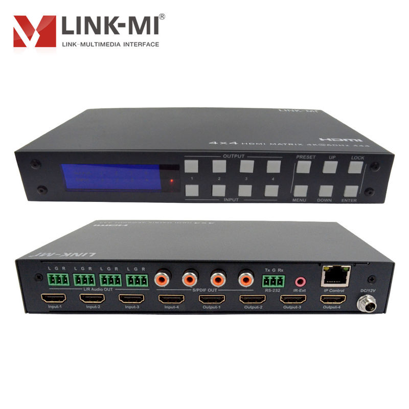 4K 4x4 HDMI マトリックスHDMI 2.0b マトリックスHDCP 2.2とDCI-P3/Rec.2020 カラースペースサポート
