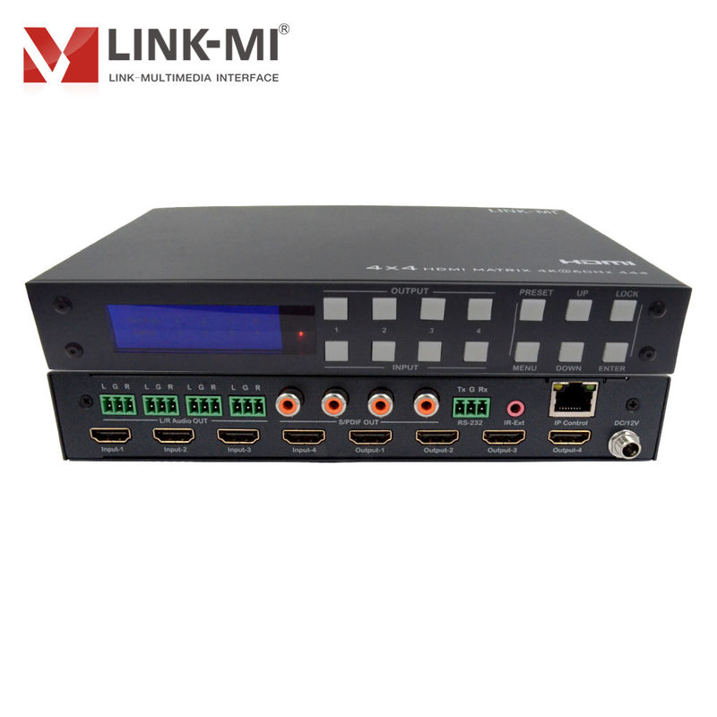 4K 4x4 HDMI マトリックスHDMI 2.0b マトリックスHDCP 2.2とDCI-P3/Rec.2020 カラースペースサポート